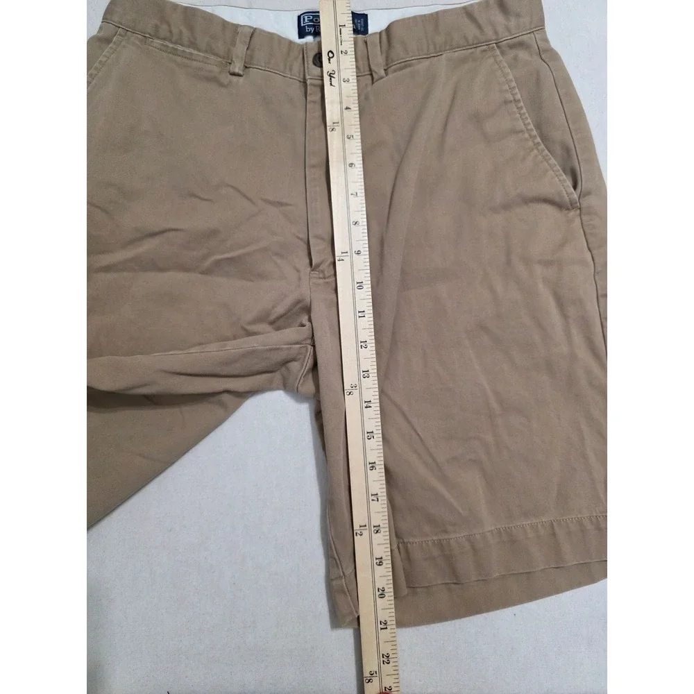 Polo Ralph Lauren Mens 32/9 Brown Prospect Short Chino Twill Flat Front Cotton